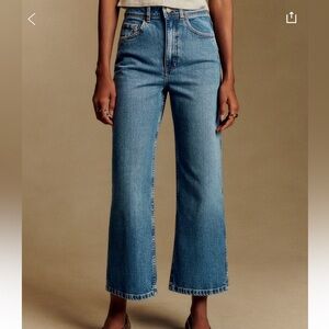 SOLD Sézane Le crop wide leg jean in blue denim size 2